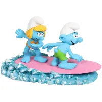 Diverse Smurfette And Smurf On A Surfboard Figur