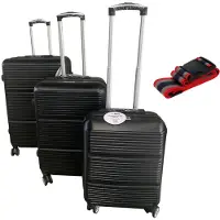 Champ Art-Land 3 Kofferset Trolley ABS (55x39x20cm, 66x44x25cm, 76x50x28cm) 9549 Schwarz