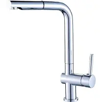 Laveo Design Spültischtischarmatur stehend mit ausziehbarem L-Auslauf Chrom