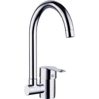 Laveo Design Spültischarmatur stehend mit kippbarem U-Auslauf Chrom