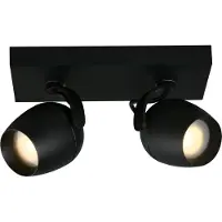 Lucide Deckenleuchte Preston in Schwarz GU10 2-flammig IP44