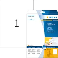 Herma Korrektur-/Abdecketiketten A4 210x297 mm weiß Papier matt blickdicht 25 St., Weiß, Selbstklebendes Druckeretikett, A4, Papier, Laser/Inkjet, Dauerhaft