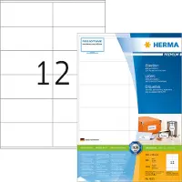 Herma Premium-Adressetiketten Nr. 4635, 105 x 48 mm, selbstklebend, permanenthaftend, bedruckbar, Papier, weiß, 2400 Stück auf 200 Blatt