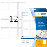 Herma Etiketten Nr. 10109, 60 x 60 mm, quadratisch, ablösbar, selbstklebend, sichere Haftung, Papier, weiß, 300 Stück