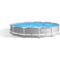 Intex 26712GN, 6503 l, Gerahmter Pool, Erwachsener & Kind, Blau, Grau, 24,9 kg