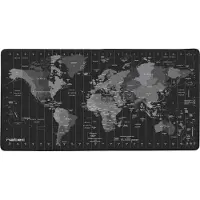 Natec Time Zone Map Maxi, Schwarz, Grau, Abbildung, Stoff, Gummi