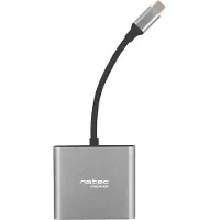 Natec Fowler Mini, USB 2.0 Type-C, Grau, HDMI, USB 3.2 Gen 1 (3.1 Gen 1) Type-A, USB 3.2 Gen 1 (3.1 Gen 1) Type-C, USB, 59 mm, 52 mm