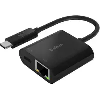 Belkin USB-C / Gigabit-Ethernet- Adapter 60W PD, schw. INC001btBK