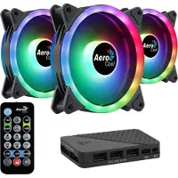 Aerocool Duopro Argb +hub+remote Control 120 Mm Ventilator 3 Einheiten