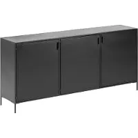 Kave Home Shantay, 3 Tür(en), 3 Regale, Schwarz, Stahl, Drehtür, Schwarz
