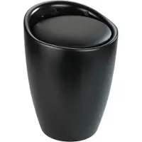 Wenko Hocker Candy Black matt, mit Wäschesack, Badhocker, mit abnehmbarem Wäschesammler Wenko Schwarz, Wäschesack: Schwarz