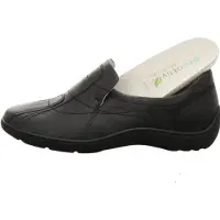 Waldlaufer Slipper in Weite H Henni 496504-172-001, Glattleder, Schwarz, ProAktiv Fußbett zum Wechseln 41