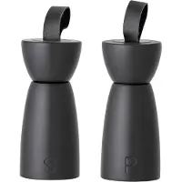 Bloomingville Hanif Salz- & Pfeffermühle, Schwarz, Gummibaumholz 2 Stk.