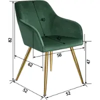 TecTake Esszimmerstuhl Marilyn gepolstert, in Samtoptik 58 x 62 x 82 cm