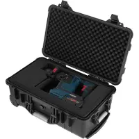 TecTake - Transportkoffer auf Rädern mit Teleskopgriff - Fotokoffer - Kamerakoffer 34,5 x 23 x 56 cm - 2 Druckknöpfe - Abschließbar mit Vorhängeschloss