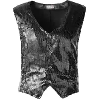TecTake Pailletten-Weste Herren