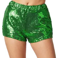 Dressforfun Faschingskostüm Pailletten Shorts Grün – Damen – Größe XXL