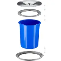 Relaxdays Mülleimer für Arbeitsplatte, 5 l, für Biomüll, Deckel aus Edelstahl, Einbaumülleimer, HxD: 23 x 24 cm, blau
