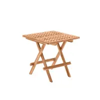 Möbilia Gartentisch quadratisch 50 cm aus Teak Holz | klappbar | B 50 x T 50 x H 50 cm | natur | 11020001 | Serie GARTEN