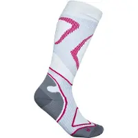 Bauerfeind Run Performance Compression Socken Damen weiß/pink EU 38-40 | Calf Size L | 41-46cm 2023 Kompressionssocken