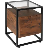 TecTake - Nachtkastje Dudley - 40x43x60,5cm - donkerbruin - 404682