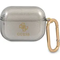 GUESS GUAPUCG4GK AirPods Pro Hülle Schwarz/Schwarz Glitzer Kollektion