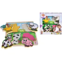 Eichhorn Steckpuzzle "Fühl-Puzzle mit Stoff", bunt, Puzzles, KinderB:20cm T:20cm, Holz, Textil, Steckpuzzle, B:20cm T:20cm