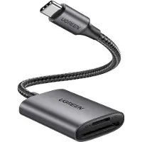 UGREEN 80888, MicroSD (TransFlash), SD, Schwarz, Metallisch, 100 Mbit/s, USB 3.2 Gen 1 (3.1 Gen 1) Type-C, 34 mm, 56,1 mm