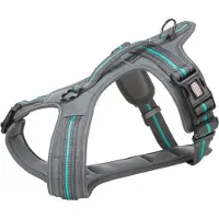 Trixie Fusion Touren-Geschirr, S–M: 45–54 cm / 20 mm, grafit / ozean