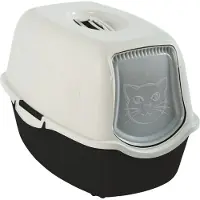 Rotho Bailey, Katze, Katzenklo mit Haube, Schwarz, Weiß, Haken, Karbon, 560 mm