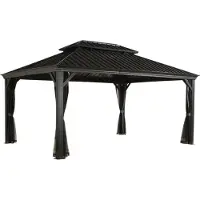 Sojag Messina 1216 Pavillon mit festem Dach mit Moskitonetz 4x5 m