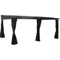 Sojag Anbaupavillon "St. Barthelemy 12x16", grau (anthrazit, anthrazit), B/H/T: 483cm x 240cm x 363,5cm, Pavillons, Anbaupavillon, BxTxH: 483x363x240 cm