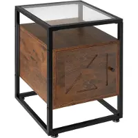 TecTake - Nachtkastje Kidderminster 40x43x60,5cm - industrieel - donkerbruin - 404686