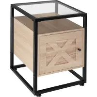 TecTake - Nachtkastje Kidderminster 40x43x60,5cm - industrieel - lichtbruin - 404687