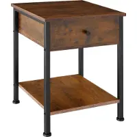 TecTake - Nachtkastje Bradford 40x40x55,5cm - industrieel donkerbruin - 404698