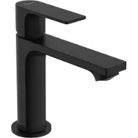 Hansgrohe Rebris E Einhebel-Waschtischarmatur, 110 CoolStart, mit Metall Ablaufgarnitur, Ausladung 133 mm, 72551670, Farbe: Mattschwarz
