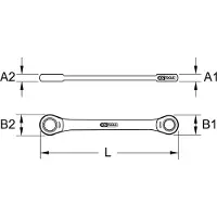 Ks Tools 503.4402 Ratschen-Doppelringschlüssel