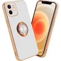 Cadorabo Hülle für Apple iPhone 12 im TPU mit Kameraschutz und Ring LM089 Style