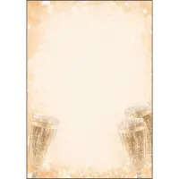 Sigel Motivpapier Champagne, A4, 90 g/m², Sektglas-Motiv, 100 Blatt