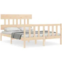 vidaXL Massivholzbett ohne Matratze 140x200 cm Kiefernholz
