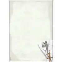 Sigel Motivpapier "Menü Speisen", A4, 90 g/m², Besteck- und Servietten-Motiv, 50 Blatt