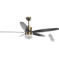 Sonnenkönig Deckenventilator SONNENKÖNIG "Catania, Leistung 70W, laufruhig, Fernbedienung, Lampe", schwarz, B:100cm H:30cm T:100cm, Ventilatoren, Deckenventilator, 3 Ventilationsstufen, 5 Blätter
