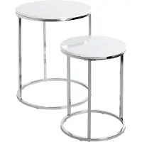 Haku Möbel - Modernes Beistelltisch-Set Weiß/Holz - 30,0/40,0 x 30,0/40,0 x 40,0/50,0 cm