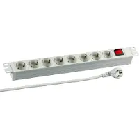 EFB Elektronik 1HE Steckdosenleiste 8 x CEE 7/3, mit Schalter, RAL