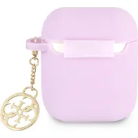 GUESS Gua2Lsc4Eu Hülse für Airpods 1/2 - lila Silikon Charme 4G Sammlung