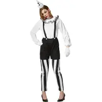 TecTake Frauenkostüm Clown schwarz-weiß