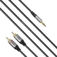 Celexon 2x Cinch auf 3,5mm Stereo Klinke Audiokabel 1,5m - Professional Line