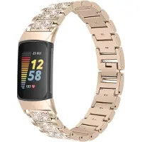 Cover-Discount Fitbit Charge 5 - Edelstahl mit Strass Armband silber
