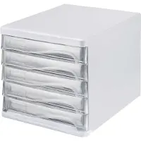 Helit Schubladenbox transparent mit 5 Schubladen