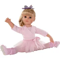Götz 1359067 Hannah beim Ballett Puppe - 50 cm große Ballerina Stehpuppe, Blonde Lange Haare, blauen Augen - 14-teiliges Set